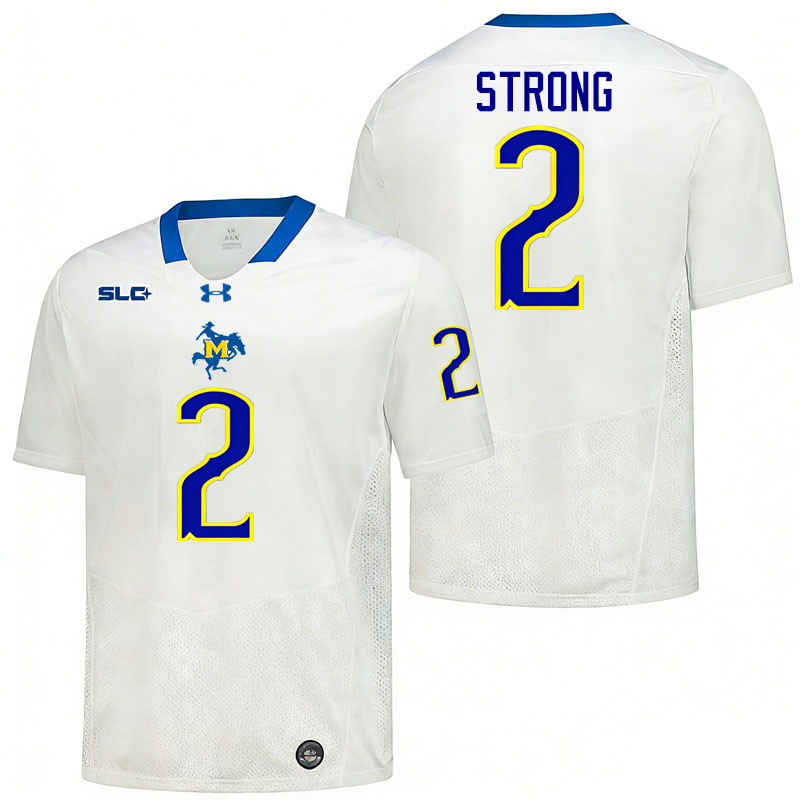 McNeese Cowboys #2 Bryce Strong College Football Jerseys,Uniforms-White